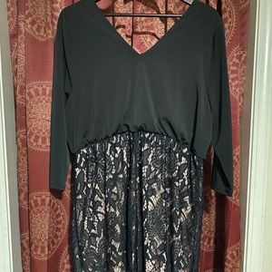 NWT Maurices Laced Black & light cream pink dress
